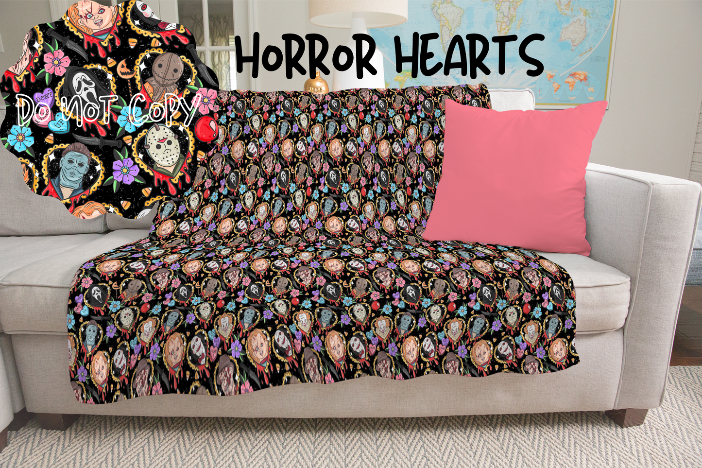 HORROR HEARTS - GIANT SHAREABLE THROW BLANKETS