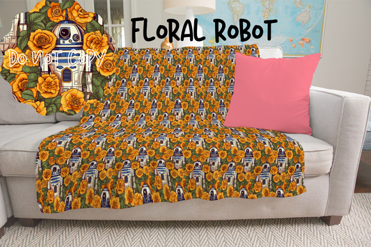 FLORAL ROBOT - GIANT SHAREABLE THROW BLANKETS