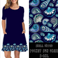 3/4 SLEEVE POCKET DRESS- SHELL DIPPED