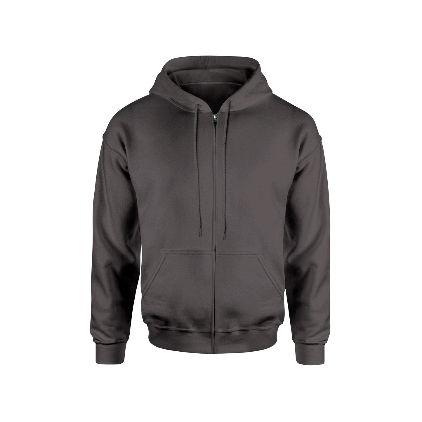 CHARCOAL GREY FRONT ZIP HOODIE