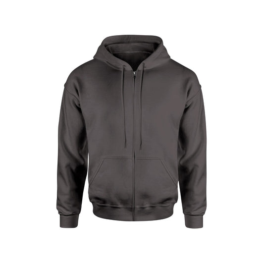 CHARCOAL GREY FRONT ZIP HOODIE