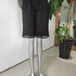 LACE DIPPED SOLID BLACK BERMUDA SHORTS