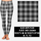 FLEECE LINED-BLACK WHITE PLAID LEGGINGS AND JOGGERS