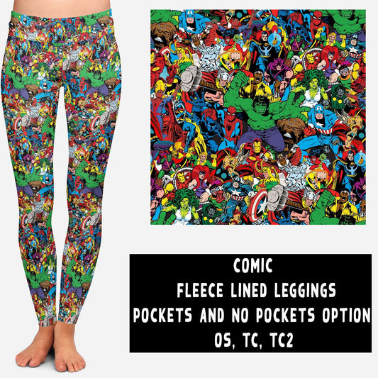 FLEECE LINED-COMIC- LEGGINGS AND JOGGERS