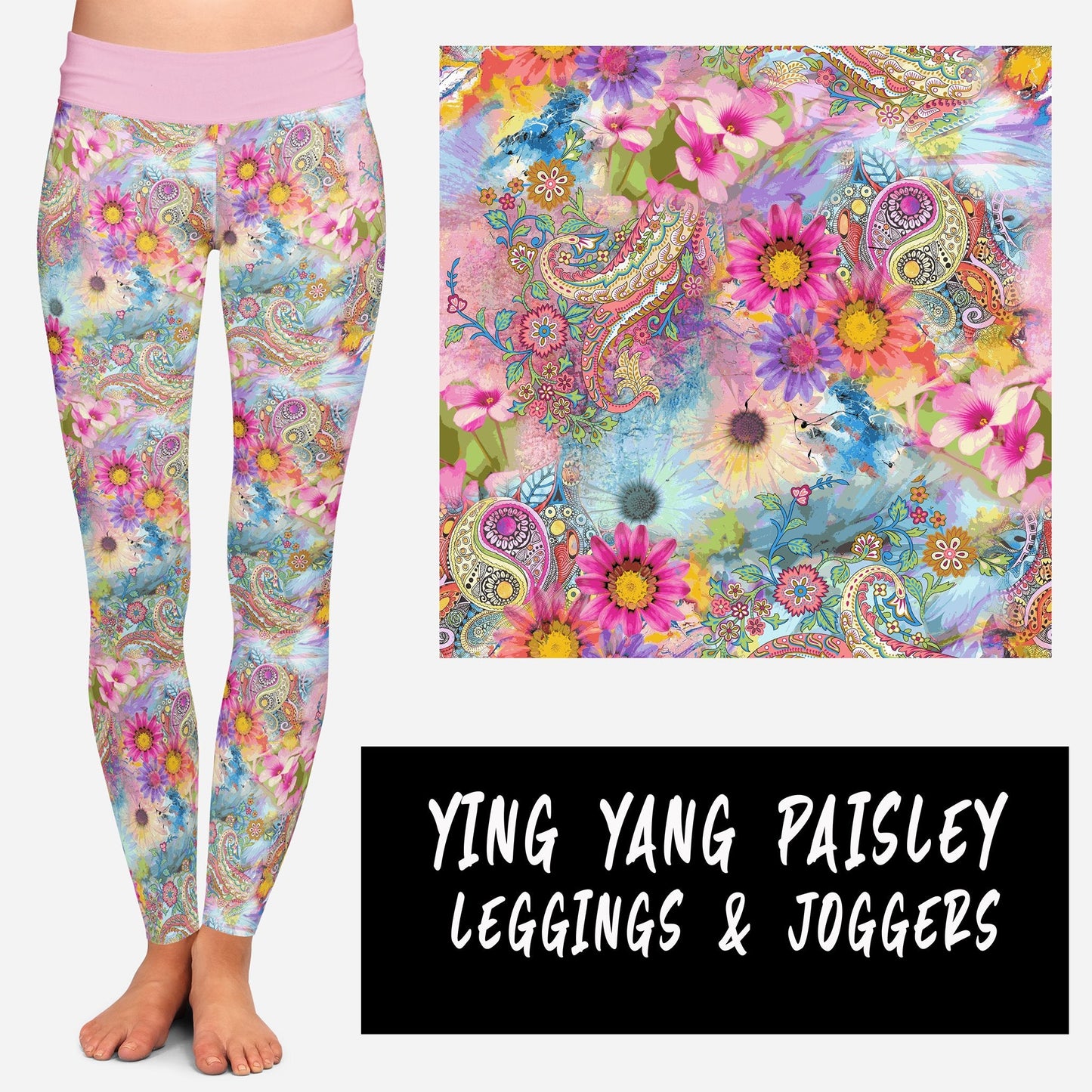 YING YANG PAISLEY LEGGINGS AND JOGGERS
