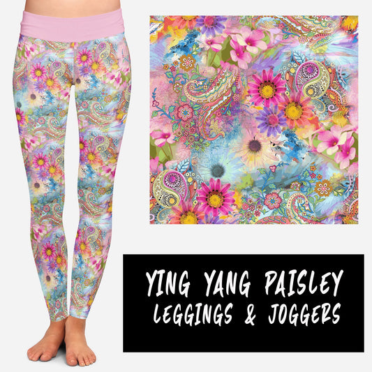 YING YANG PAISLEY LEGGINGS AND JOGGERS