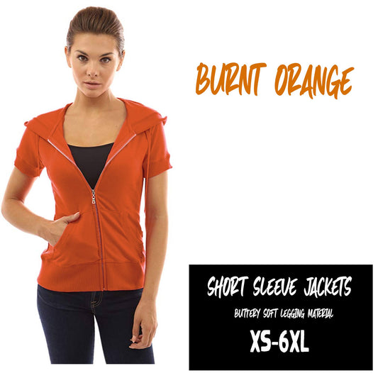 SOLID SHORT SLEEVE JACKETS- BURNT ORANGE