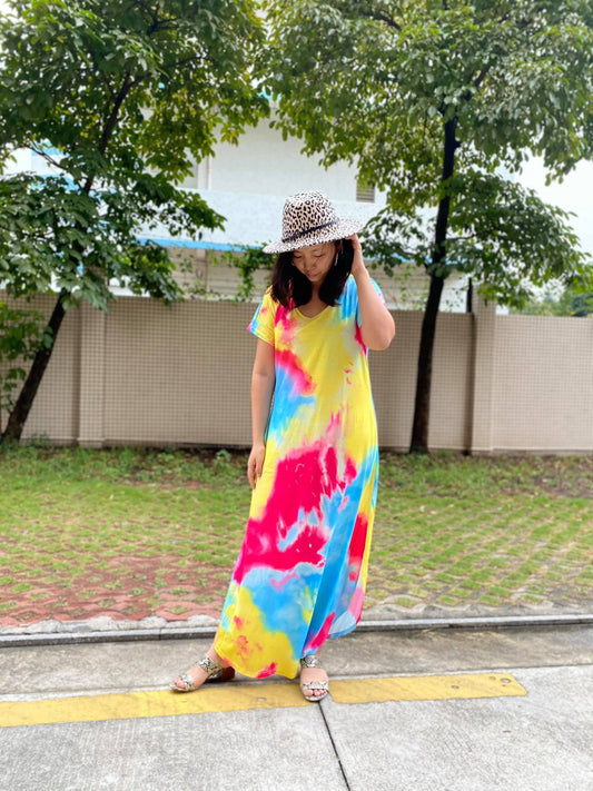 T-SHIRT POCKET MAXI- YELLOW TIE DYE