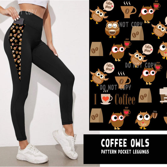 PATTERN POCKET FULL-COFFEE OWLS