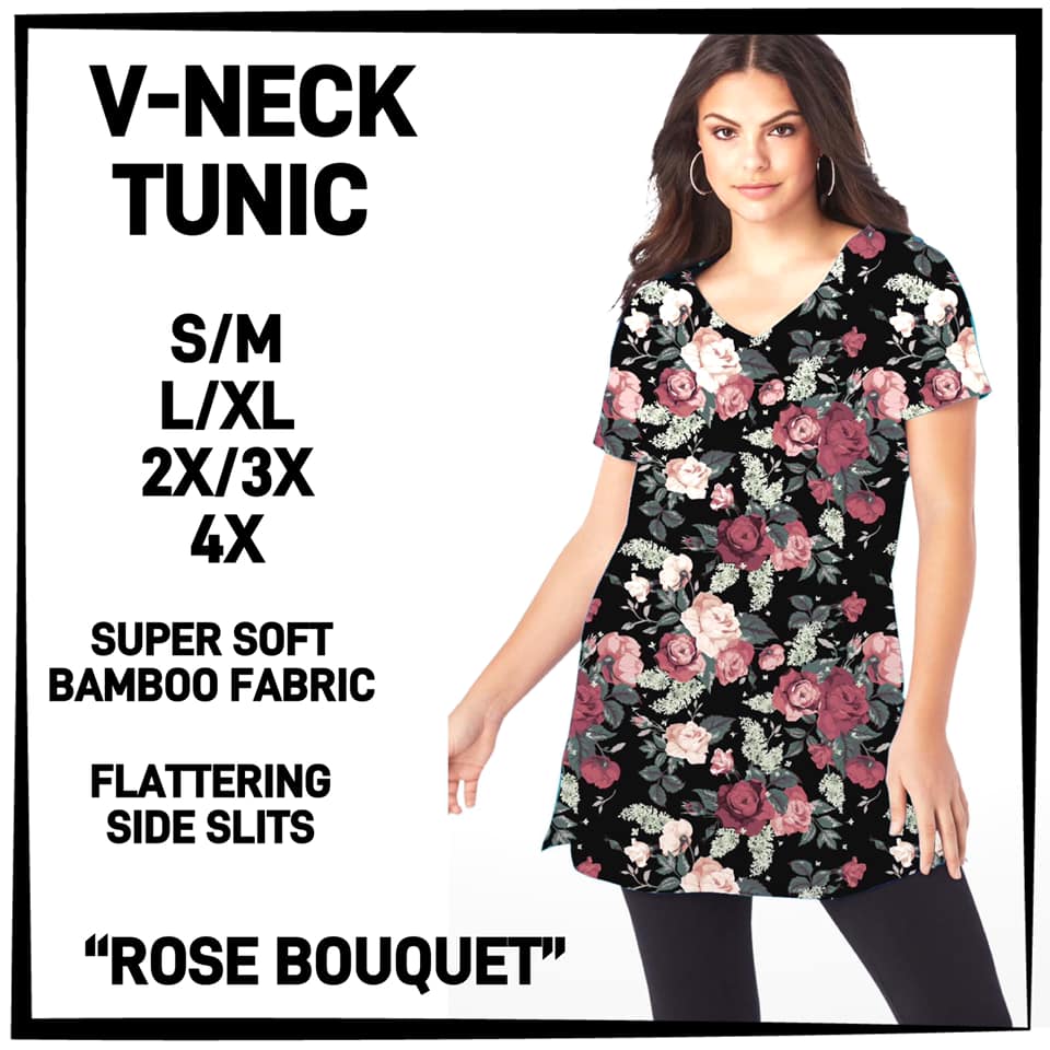 RTS - Rose Bouquet V-Neck Tunic