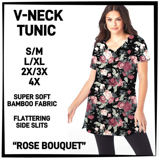 RTS - Rose Bouquet V-Neck Tunic