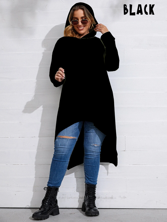 SOLID CLOAK HOODIE-BLACK