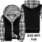 FLEECE JACKET RUN 22- BLACK WHITE PLAID