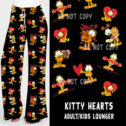 LUCKY IN LOVE-KITTY HEARTS UNISEX ADULT/KIDS LOUNGER