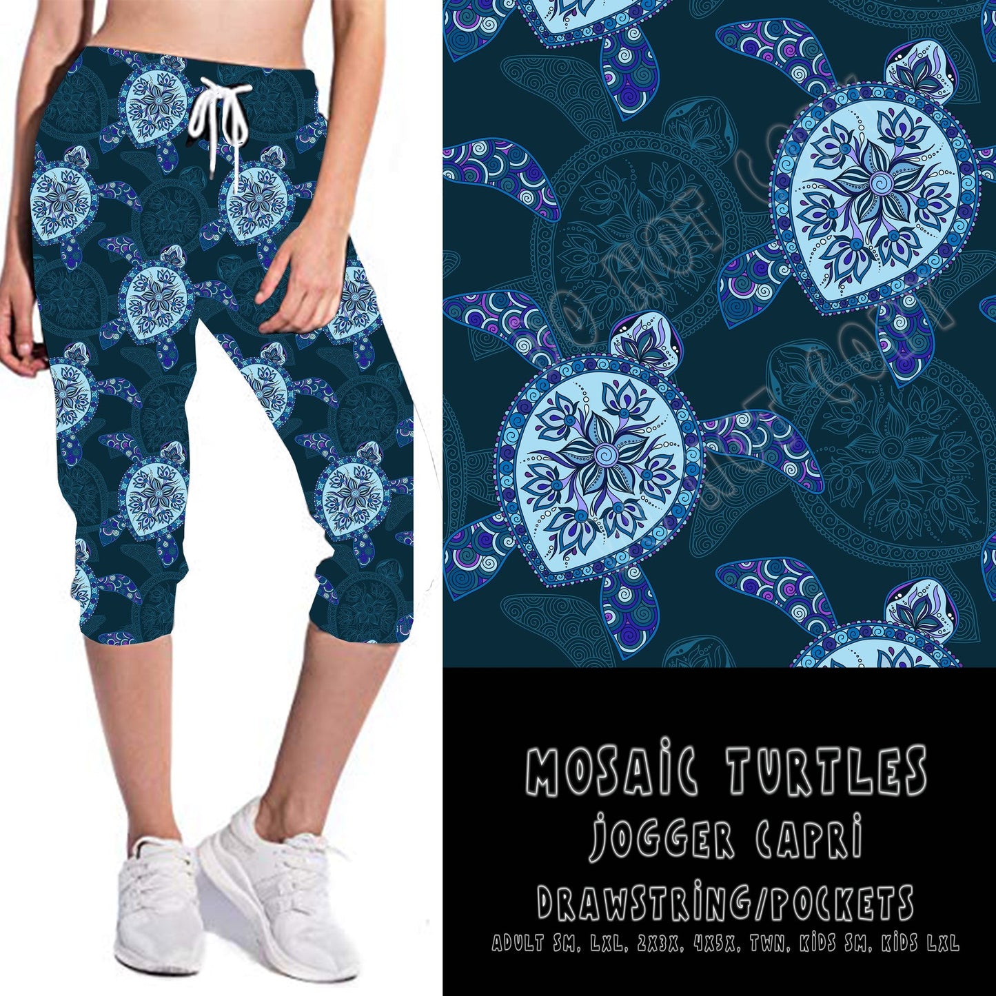 BATCH 68- MOSAIC TURTLE-LEGGINGS/CAPRI/JOGGER