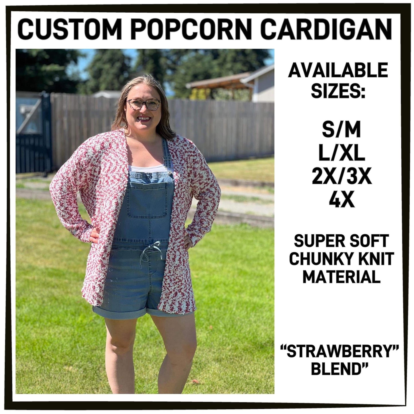 RTS - Strawberry Blend Popcorn Cardigan