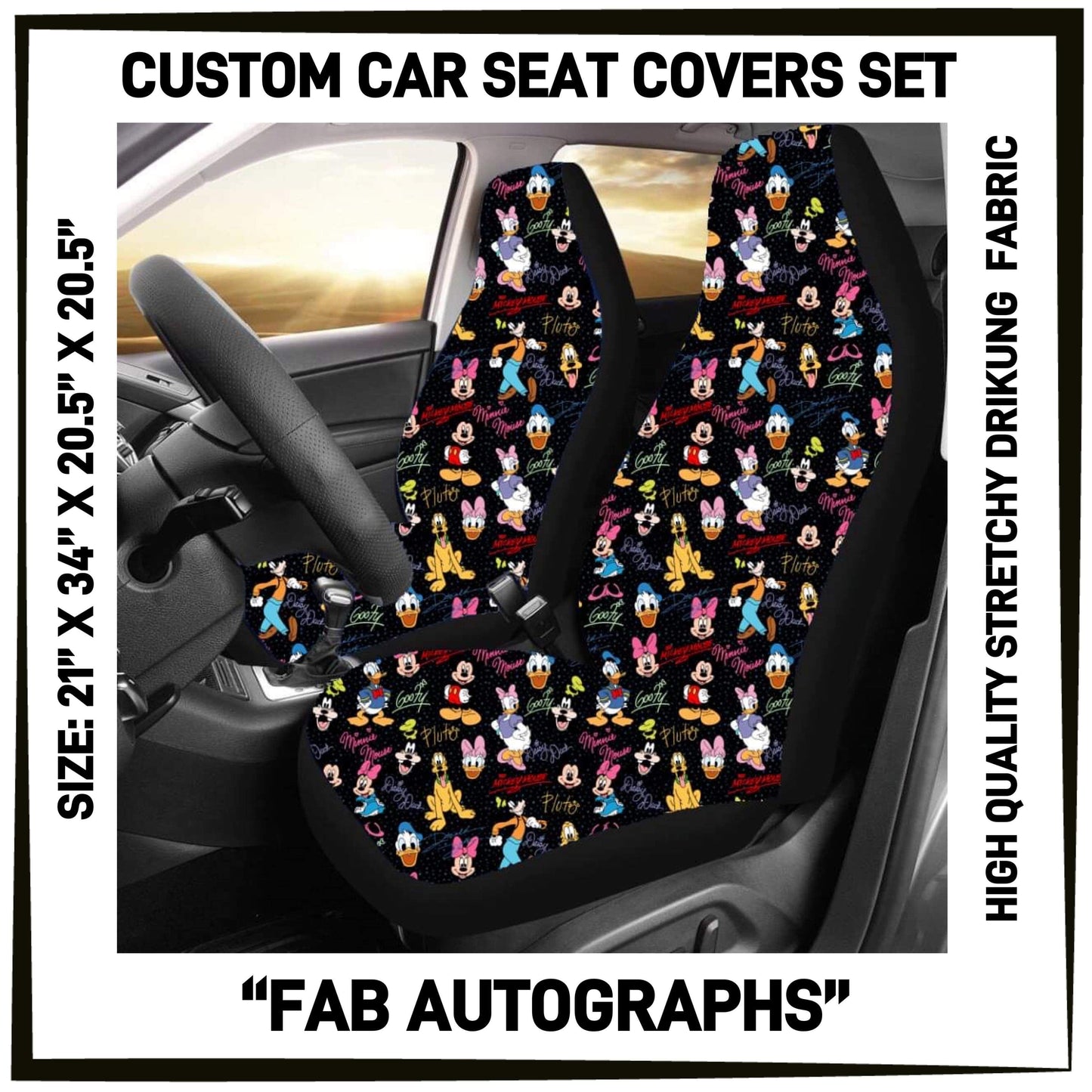 RTS - Fab Autographs Car Seat Covers Set of 2