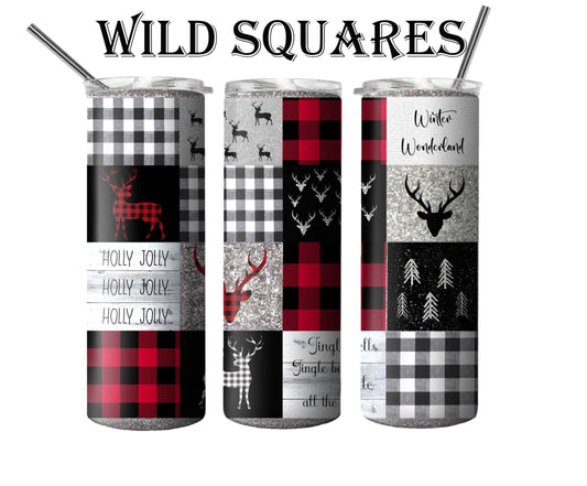 RTS - Wild Squares Skinny Tumbler