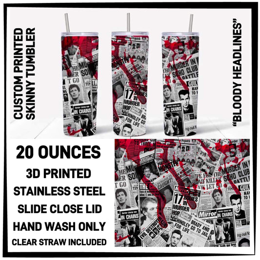 RTS -  Bloody Headlines Skinny Tumbler