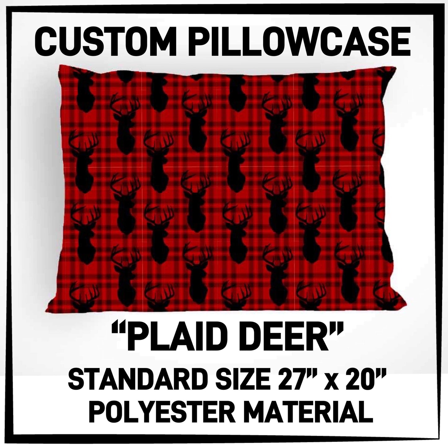 RTS - Plaid Deer Pillowcase