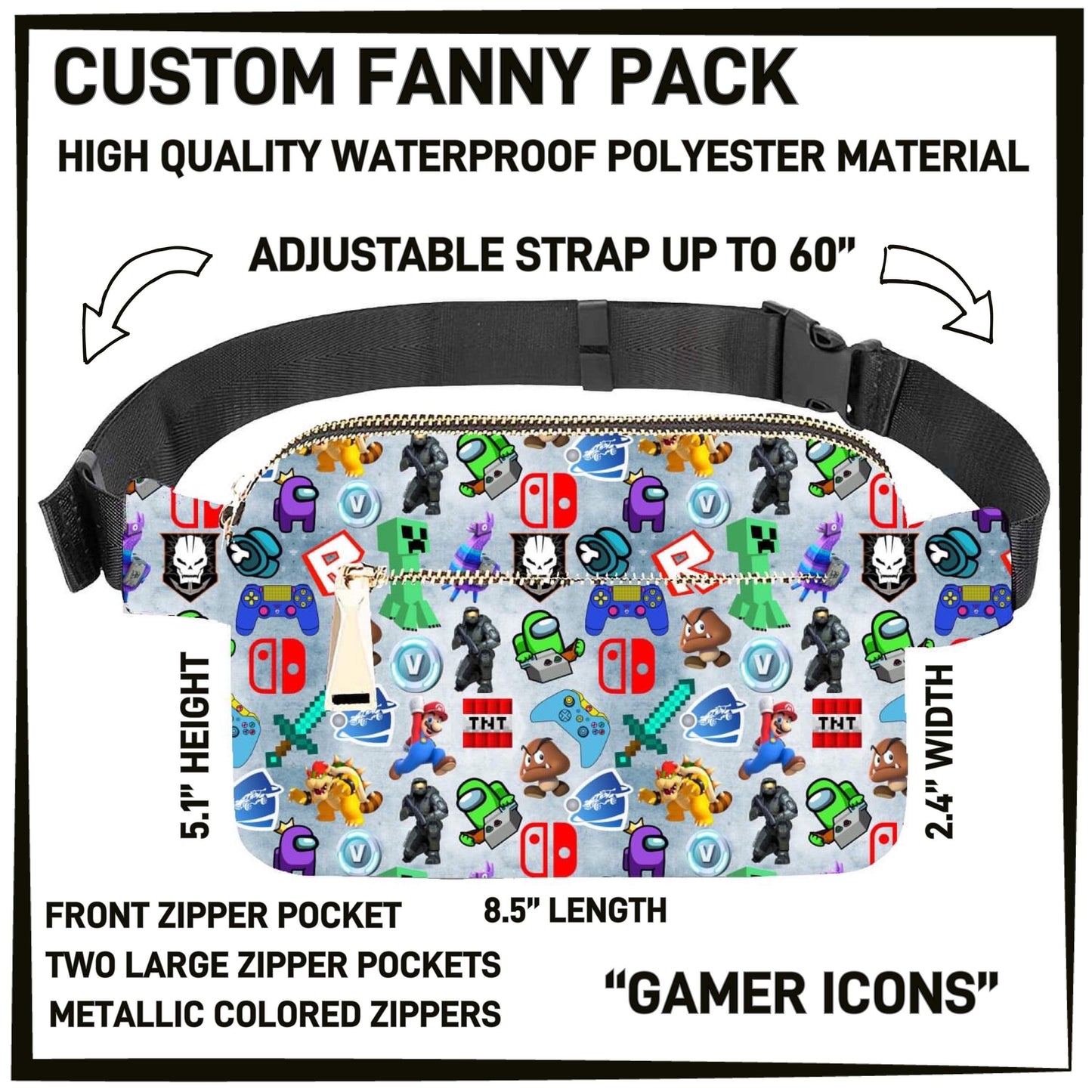 RTS - Gamer Icons Fanny Pack