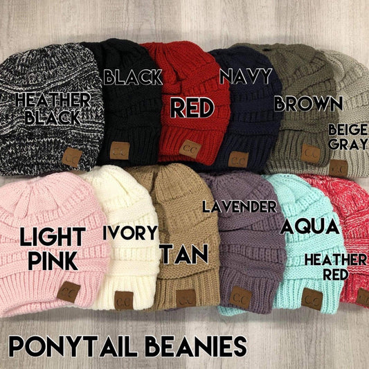 RTS - Adult Ponytail Beanies