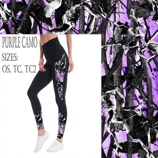 Purple Camo Side Pocket Leggings