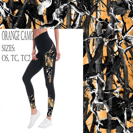 Orange Camo Side Pocket Leggings