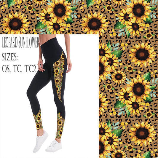 Leopard Sunflower Side Pocket Leggings