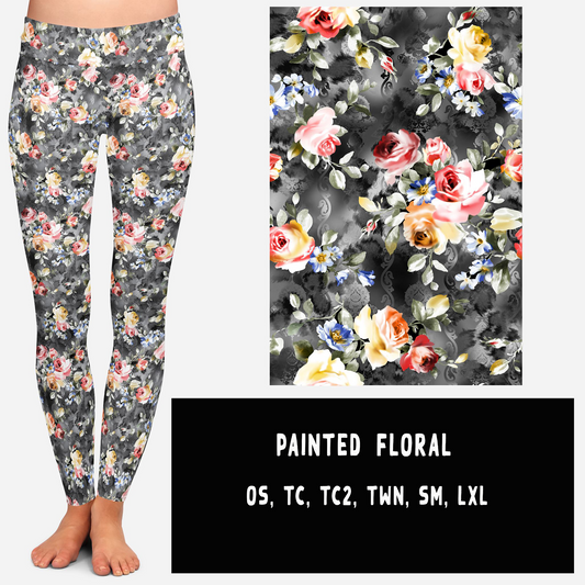 PAINTED FLORAL LEGGINGS AND JOGGERS